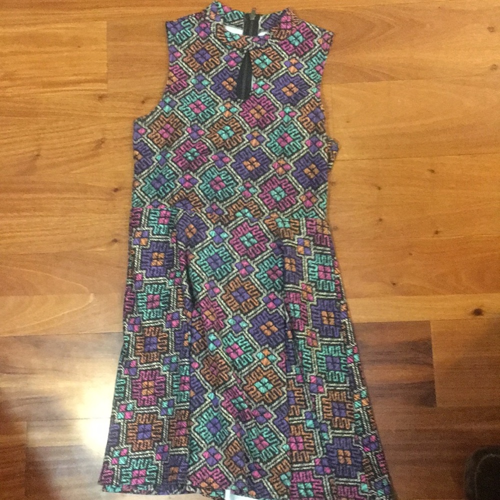 Forever 21 Geometric Keyhole Fit & Flair Dress XL